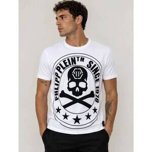 NEW PHILIPP PLEIN graphic crewneck t shirt in white